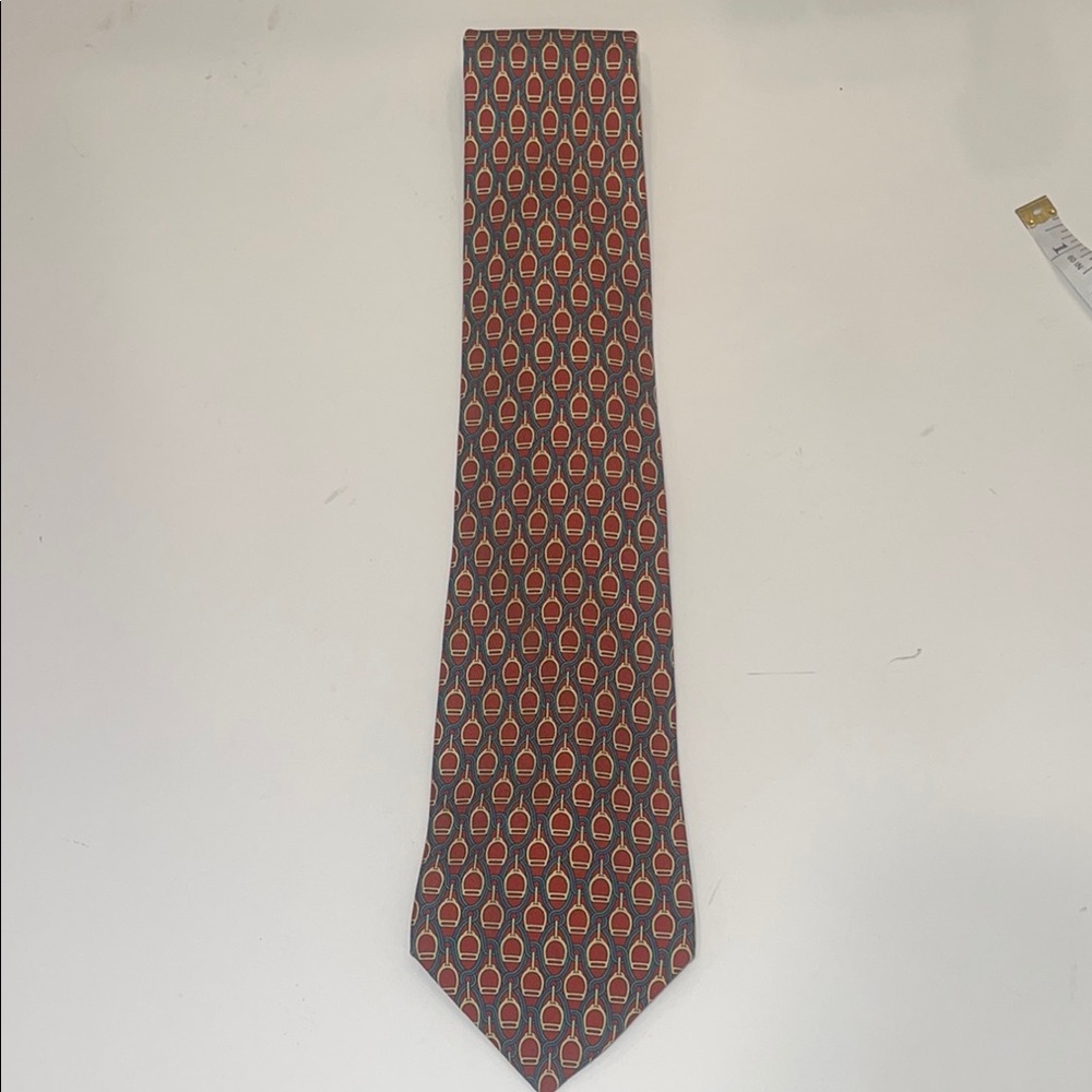 Burberry Stylish Red and Black Geometric Tie